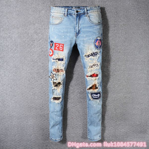 new 2020 brand jeans mens jeans men denim black jeans for men embroidery pants fashion holes trousers italy size 28-42, Blue
new 2020 brand jeans mens jeans men denim black jeans for men embroidery pants fashion holes trousers italy size 28-42, Blue