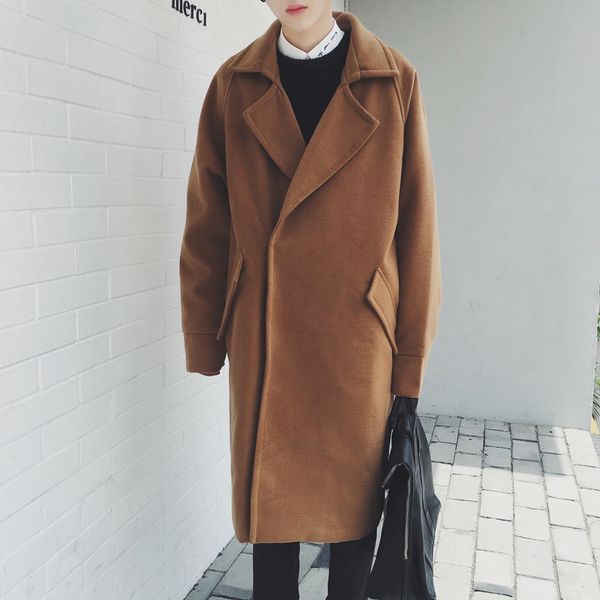 autumn and winter warm fashion wild mens woolen coat casual loose youthful outwear handsome mens coat, Black
autumn and winter warm fashion wild mens woolen coat casual loose youthful outwear handsome mens coat, Black