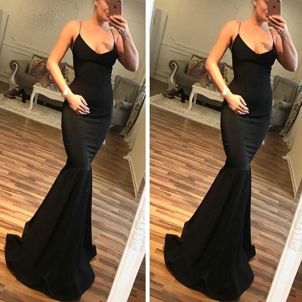 simple mermaid prom dresses spaghetti straps backless sleeveless long black party gowns evening wear abendkleider, Black;red
simple mermaid prom dresses spaghetti straps backless sleeveless long black party gowns evening wear abendkleider, Black;red