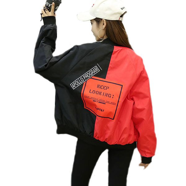 new women's spring jacket autumn spliced jacket women loosen windbreaker printed female bf harajuku coat oversize, Black;brown
new women's spring jacket autumn spliced jacket women loosen windbreaker printed female bf harajuku coat oversize, Black;brown