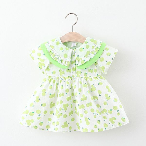 2020 summer baby girls lapel dress children's clothing wholesale, Red;yellow