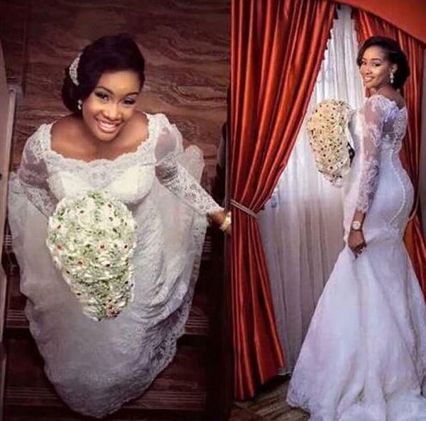 long sleeves lace appliques africa mermaid wedding dresses 2020 new plus size wedding gowns vestidos de novia, White
long sleeves lace appliques africa mermaid wedding dresses 2020 new plus size wedding gowns vestidos de novia, White