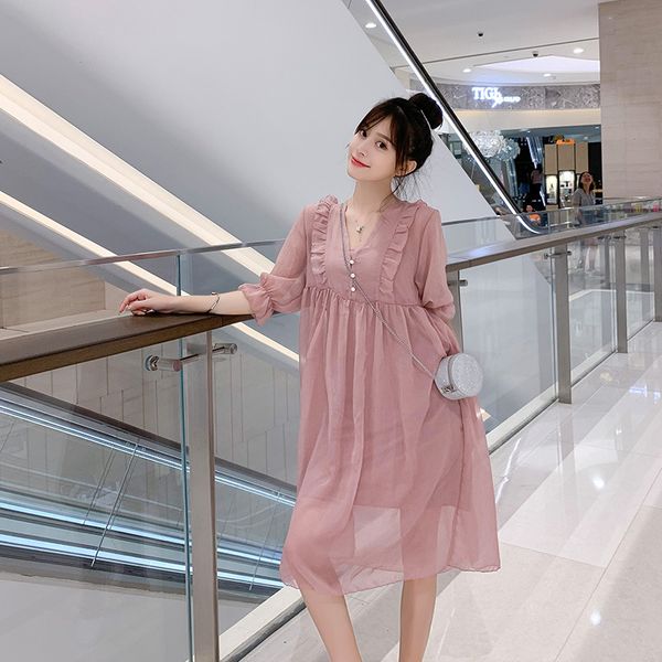 maternity dress french chiffon pregnancy clothes dress half sleeve maternity gowns clothes pregnancy korean style, White
maternity dress french chiffon pregnancy clothes dress half sleeve maternity gowns clothes pregnancy korean style, White