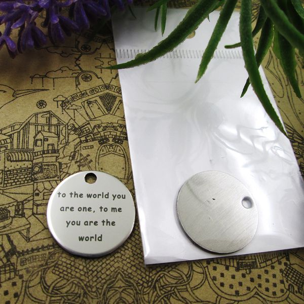 40pcs--"to the world you are one"stainless steel charms more style for choosing diy charms pendants for necklace, Bronze;silver
40pcs--"to the world you are one"stainless steel charms more style for choosing diy charms pendants for necklace, Bronze;silver