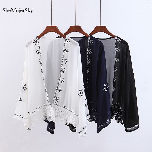 shemujersky womens and blouses white kimono geometric embroidery loose flare sleeve shirts blusas mujer de moda 2019
shemujersky womens and blouses white kimono geometric embroidery loose flare sleeve shirts blusas mujer de moda 2019