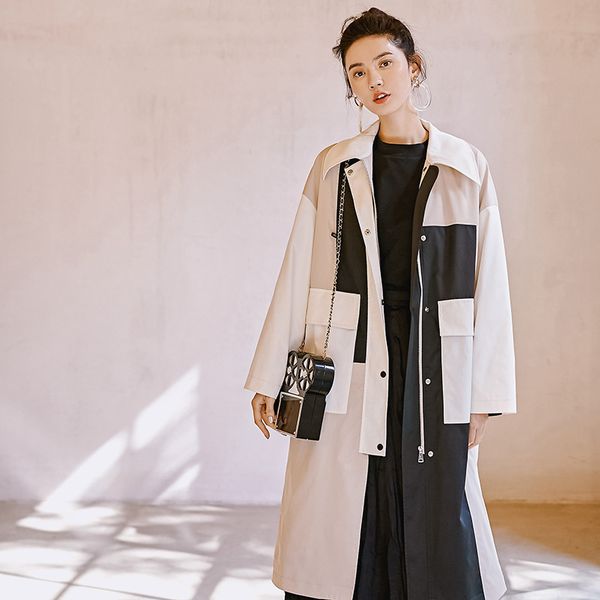 lanmrem 2019 new fashion spring persoanlity windbreaker for women contrast color long overcoat female's large size trench yg612, Tan;black
lanmrem 2019 new fashion spring persoanlity windbreaker for women contrast color long overcoat female's large size trench yg612, Tan;black