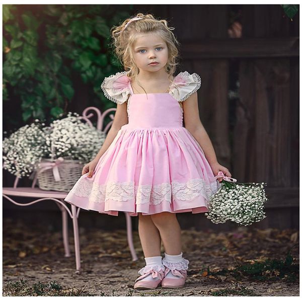 girls dress fly sleeve lace backless princess pink color party halter dresses ins ruffles summer fashion baby clothing z01, Red;yellow
girls dress fly sleeve lace backless princess pink color party halter dresses ins ruffles summer fashion baby clothing z01, Red;yellow