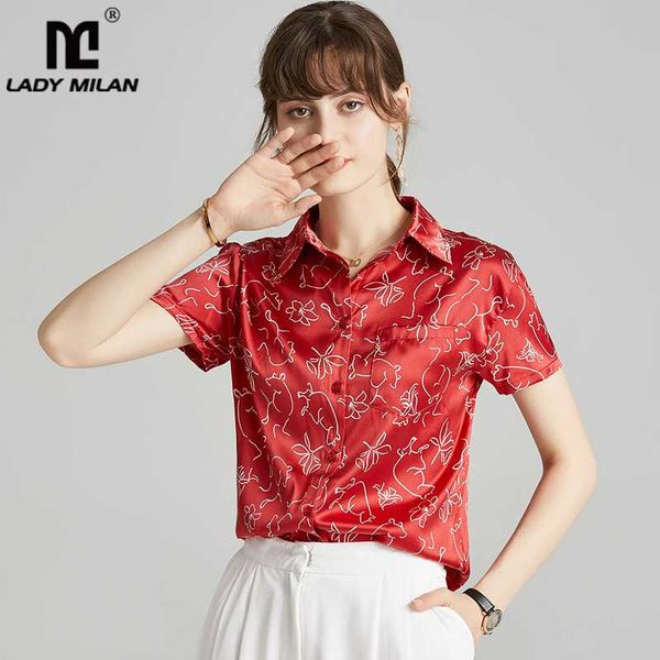 100% pure silk women's runway shirts turn down collar printed short sleeves elegant fashion shirt blouses, White
100% pure silk women's runway shirts turn down collar printed short sleeves elegant fashion shirt blouses, White