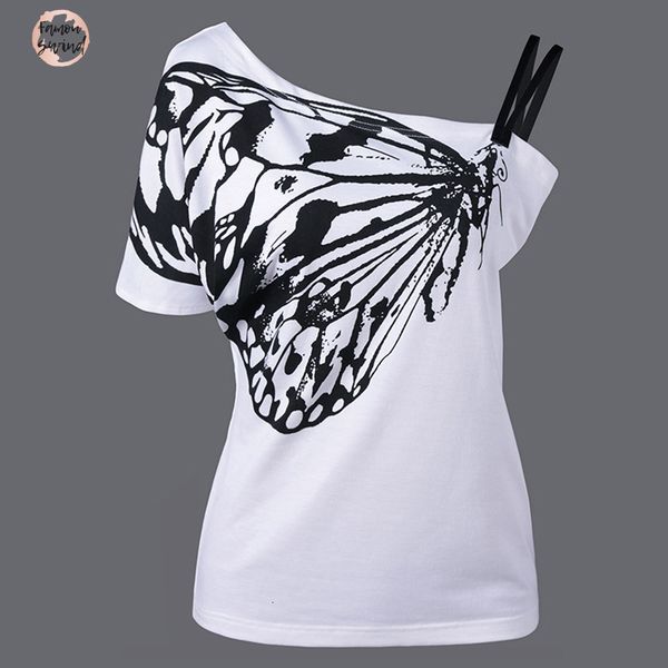 blouse women summer butterfly tees oblique printed strap short sleeve shoulder mujer womens clothing plus size, White
blouse women summer butterfly tees oblique printed strap short sleeve shoulder mujer womens clothing plus size, White