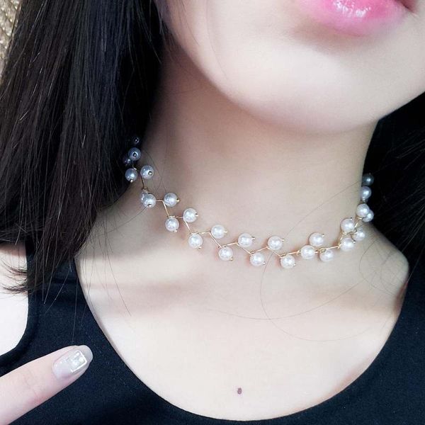 pearl collarbone chain female choker necklace short money chain female neck jewelry collar necklace charming party girls gift, Golden;silver
pearl collarbone chain female choker necklace short money chain female neck jewelry collar necklace charming party girls gift, Golden;silver