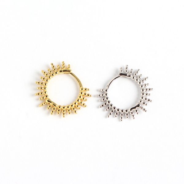 925 sterling silver earring fashion sun ray round bead ear ring color zircon ear bone buckle personality wild girl jewel, Golden;silver
925 sterling silver earring fashion sun ray round bead ear ring color zircon ear bone buckle personality wild girl jewel, Golden;silver