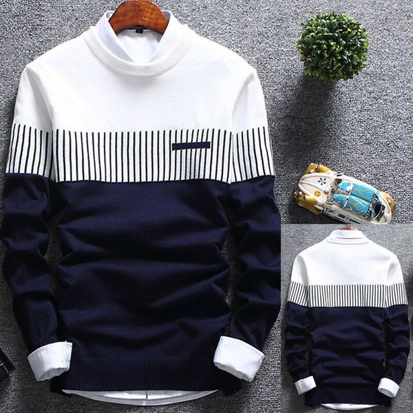 vintage sweater men's sweater korean style casual round neck knitwear pullover male slim plus size, White;black
vintage sweater men's sweater korean style casual round neck knitwear pullover male slim plus size, White;black