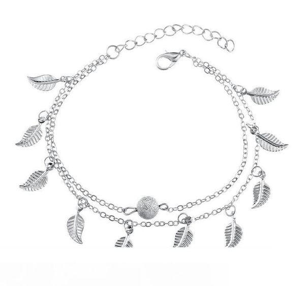 new arrival silver gold double layer tassel leaf anklets bracelets beach foot chain fashion jewelry for women wholesale, Red;blue
new arrival silver gold double layer tassel leaf anklets bracelets beach foot chain fashion jewelry for women wholesale, Red;blue