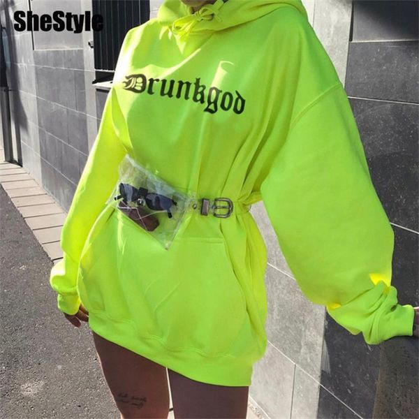 shestyle letter print oversize hooded sweatshirts women pockets long green neon streetwear casual hoodies ladies fall 2019, Black
shestyle letter print oversize hooded sweatshirts women pockets long green neon streetwear casual hoodies ladies fall 2019, Black