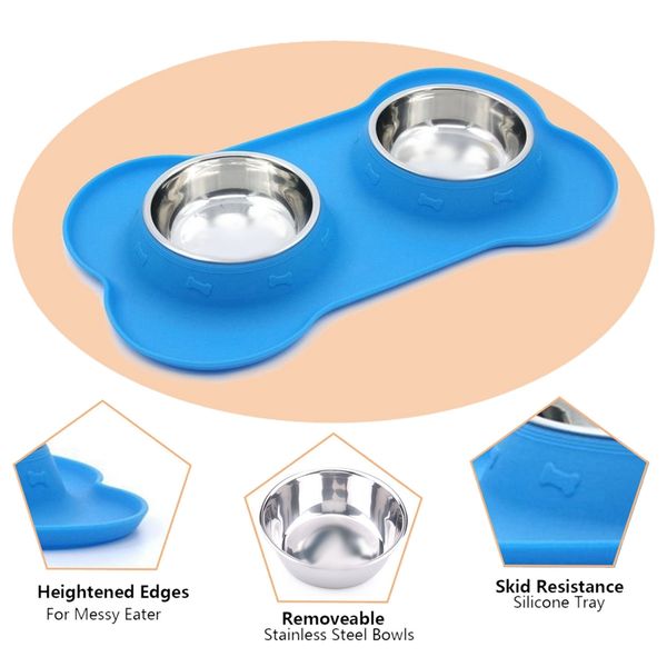 pet dog bowls 2 stainless steel dog bowl with no spill non-skid silicone mat for feeding small medium large dogs cats puppies
pet dog bowls 2 stainless steel dog bowl with no spill non-skid silicone mat for feeding small medium large dogs cats puppies
