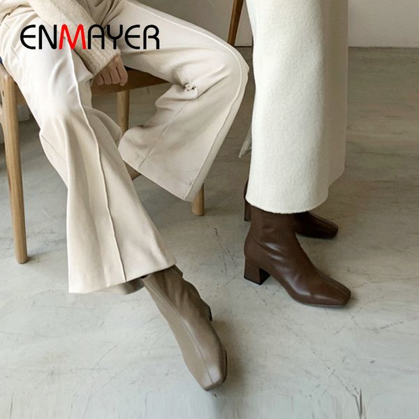 enmayer 2019 genuine leather slip-on boots square toe women boots fashion ankle for women short plush shoes, Black
enmayer 2019 genuine leather slip-on boots square toe women boots fashion ankle for women short plush shoes, Black