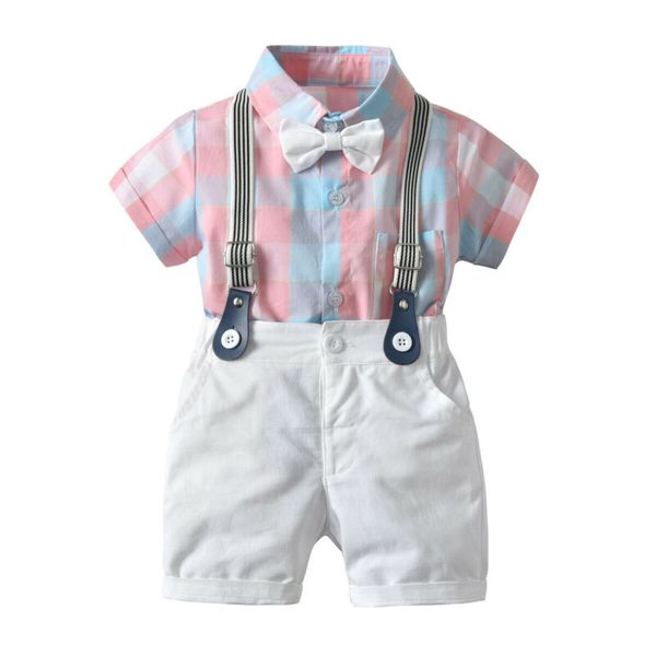 2pcs toddler kids baby boy gentleman outfits sets clothes pink plaid print rompers t-shirt shorts clothings clothes sunsuits, White
2pcs toddler kids baby boy gentleman outfits sets clothes pink plaid print rompers t-shirt shorts clothings clothes sunsuits, White