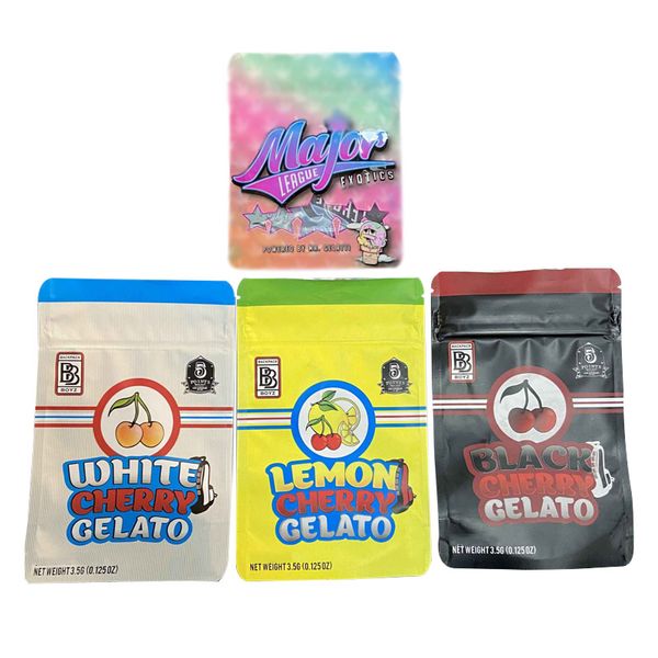 3.5g smell proof bag White cherry gelato Lemon cherry gelato Black cherry gelato Major league exotics with child proof ziplock
3.5g smell proof bag White cherry gelato Lemon cherry gelato Black cherry gelato Major league exotics with child proof ziplock