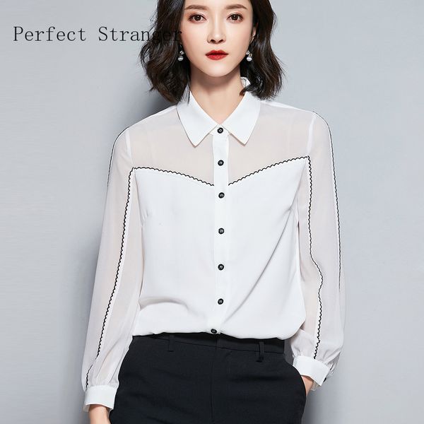 2019 autumn new arrival leisure peter pan collar long sleeve woman chiffon blouse, White
2019 autumn new arrival leisure peter pan collar long sleeve woman chiffon blouse, White