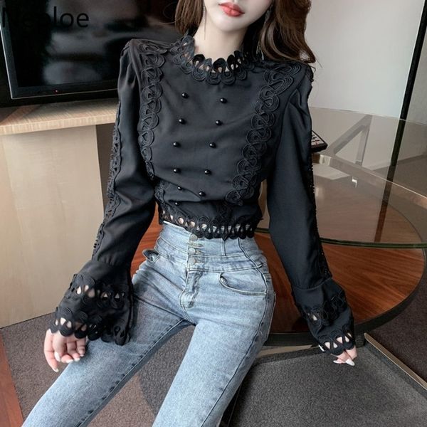 nploe 2020 spring french vintage women short shirt hollow out flare long sleeve blusas korean elegant o neck blouse 49859, White
nploe 2020 spring french vintage women short shirt hollow out flare long sleeve blusas korean elegant o neck blouse 49859, White