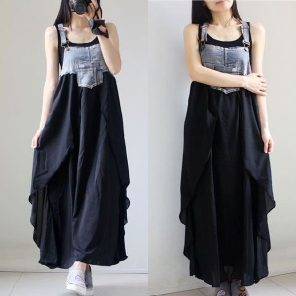 2019 new maternity dress summer new strap denim stitching irregular long dress, White
2019 new maternity dress summer new strap denim stitching irregular long dress, White