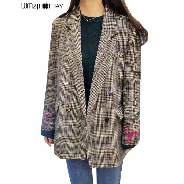 fashion embroidery suit jacket 2019 new women autumn office ladies jacket vintage casual loose plaid blazer feminino outerwear, White;black
fashion embroidery suit jacket 2019 new women autumn office ladies jacket vintage casual loose plaid blazer feminino outerwear, White;black