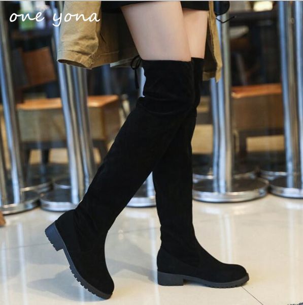 women's boots 2019 autumn and winter new over the knee long tube low heel plus velvet elastic thick with ladies boots a299, Black
women's boots 2019 autumn and winter new over the knee long tube low heel plus velvet elastic thick with ladies boots a299, Black