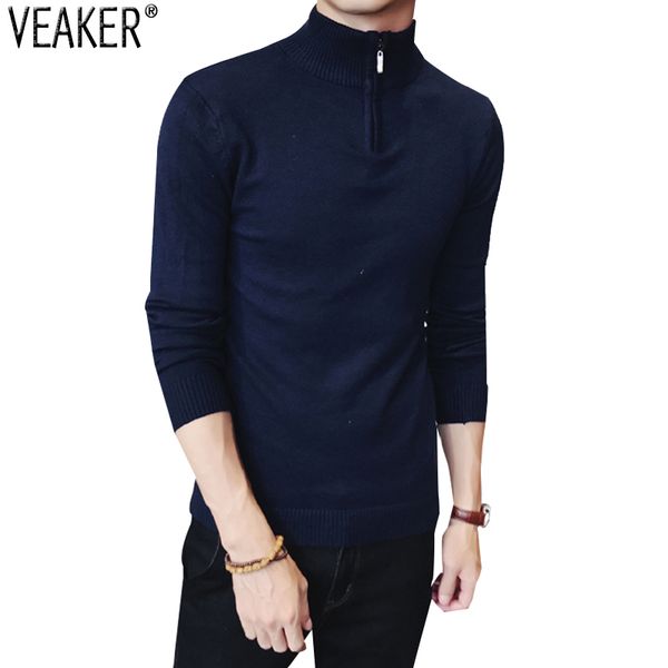 2018 autumn new men's turtleneck sweaters pullover male slim fit zipper knitted pullovers solid color high neck sweater, White;black
2018 autumn new men's turtleneck sweaters pullover male slim fit zipper knitted pullovers solid color high neck sweater, White;black