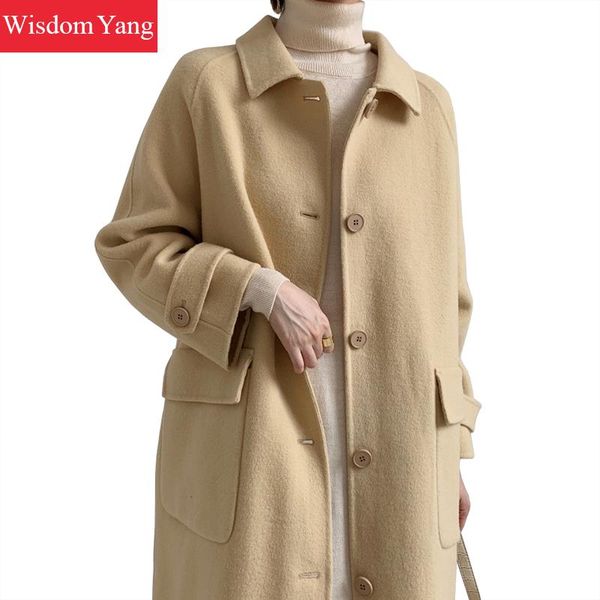 winter cashmere coat womens sheep wool fleece oversized loose yellow woolen plus size outerwear overcoat woollen korean coats, Black
winter cashmere coat womens sheep wool fleece oversized loose yellow woolen plus size outerwear overcoat woollen korean coats, Black