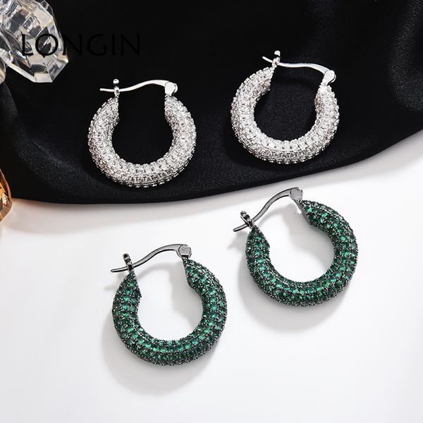 longin european and american fashion silver color green zircon circle women's earrings creative wild holiday gift jewelry, Golden;silver
longin european and american fashion silver color green zircon circle women's earrings creative wild holiday gift jewelry, Golden;silver