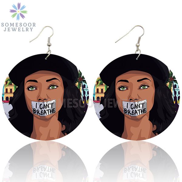 somesoor i can't breathe black woman portrayal wooden drop earrings melanin lives matters arts printed ear loops jewelry gifts, Silver
somesoor i can't breathe black woman portrayal wooden drop earrings melanin lives matters arts printed ear loops jewelry gifts, Silver
