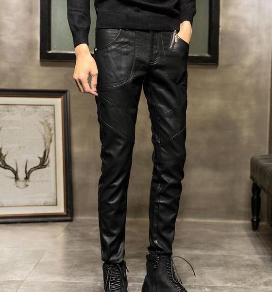 2019 new autumn and winter personality motorcycle leather pants men's slim korean fashion trend long pants, Black
2019 new autumn and winter personality motorcycle leather pants men's slim korean fashion trend long pants, Black