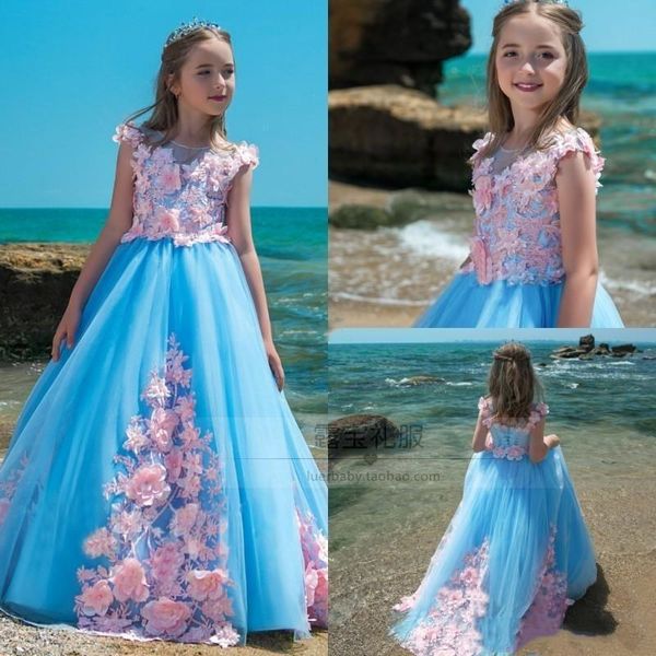 real ps 3 d floral blue flower girls dresses handmade flower applique girls birthday party dresses big occasion, Red;yellow
real ps 3 d floral blue flower girls dresses handmade flower applique girls birthday party dresses big occasion, Red;yellow
