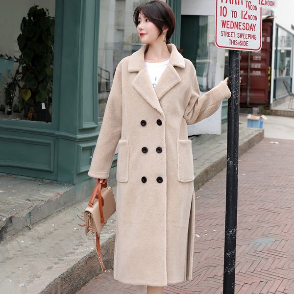 women's down & parkas 2021 arrival women winter jacket lambswool female turn collar coat long breasted buttons ladies parka, Black
women's down & parkas 2021 arrival women winter jacket lambswool female turn collar coat long breasted buttons ladies parka, Black