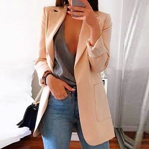 fashion slim blazers woman autumn suit jacket women work office lady black suit with pockets business fitted blazer coat clothes, White;black
fashion slim blazers woman autumn suit jacket women work office lady black suit with pockets business fitted blazer coat clothes, White;black