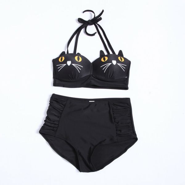 new cute 3d cats print women high waist bikini set swimwear swimsuit women push-up padded bathing suit beachwear biquini 
new cute 3d cats print women high waist bikini set swimwear swimsuit women push-up padded bathing suit beachwear biquini