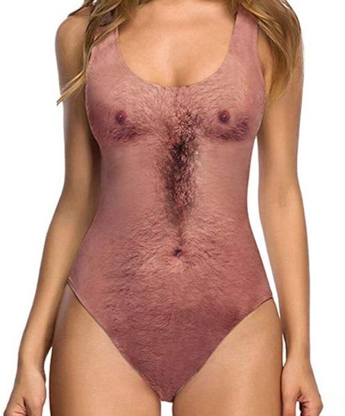 2019 women's one-piece 3d brown swimsuit chest hair bikini printed interesting swimsuit bikini, White;black
2019 women's one-piece 3d brown swimsuit chest hair bikini printed interesting swimsuit bikini, White;black