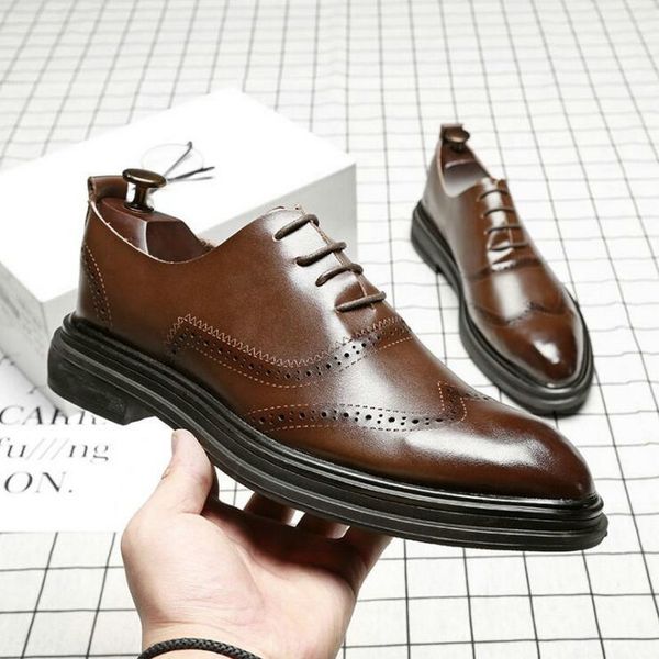 dress shoes lace up men fashion leather pointed toe bullock oxfords for lf-73, Black
dress shoes lace up men fashion leather pointed toe bullock oxfords for lf-73, Black