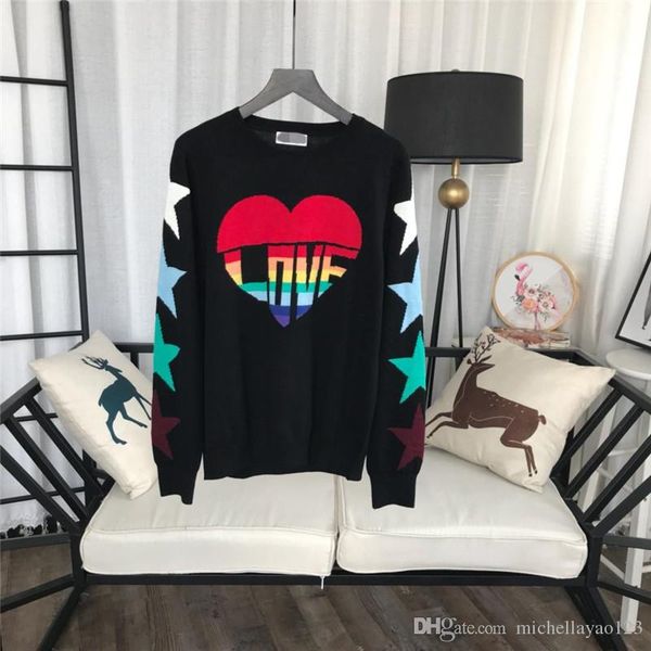 designer 2019 black hearts print women's sweaters fashion luxury long sleeves pullovers womens designer 827105, White;black
designer 2019 black hearts print women's sweaters fashion luxury long sleeves pullovers womens designer 827105, White;black