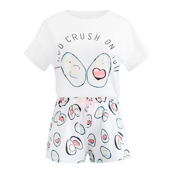 women girls summer pajamas set cute cartoon avocado letters printed short sleeve loose bowknot shorts sleepwear loungewear, Black;red
women girls summer pajamas set cute cartoon avocado letters printed short sleeve loose bowknot shorts sleepwear loungewear, Black;red