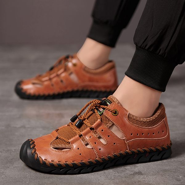classic men's sandals summer soft sandals comfortable men shoes genuine leather big size soft outdoor men roman, Black
classic men's sandals summer soft sandals comfortable men shoes genuine leather big size soft outdoor men roman, Black