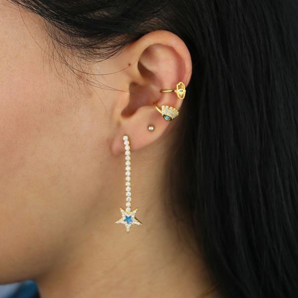 1 piece earring clip with enamel cz crystal eye shape stud earrings for women fashion personality wedding party engagement, Silver
1 piece earring clip with enamel cz crystal eye shape stud earrings for women fashion personality wedding party engagement, Silver