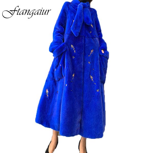 ftangaiur 2019 winter import purple label velvet coat with scarf big pockets x-long women's natural real coats, Black
ftangaiur 2019 winter import purple label velvet coat with scarf big pockets x-long women's natural real coats, Black