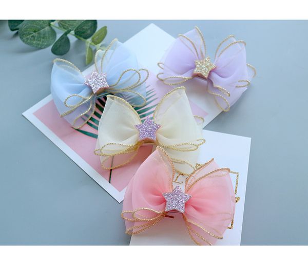 5pcs 5''big bowknot hairpin with crystal yarn hair clip spun gold star bow hair clip baby hairpin girls a, Slivery;white
5pcs 5''big bowknot hairpin with crystal yarn hair clip spun gold star bow hair clip baby hairpin girls a, Slivery;white