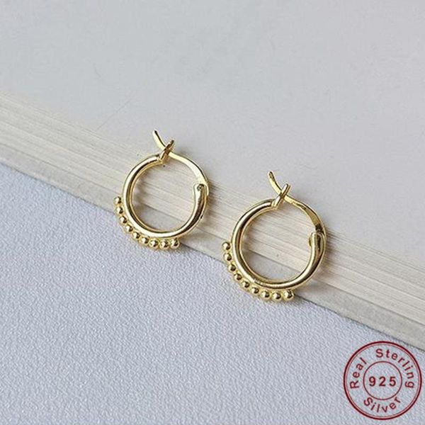 women earrings 2019 trendy gold color sterling silver 925 hoop earring with beads, Golden
women earrings 2019 trendy gold color sterling silver 925 hoop earring with beads, Golden