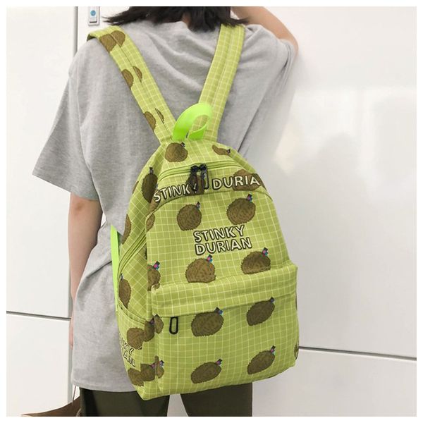 canvas bag, female student backpack, cute fruit print backpack 
canvas bag, female student backpack, cute fruit print backpack