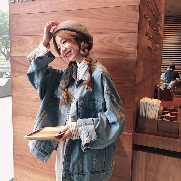jane 2019 spring new loose bf harajuku style denim jacket female spring autumn fashion wild whirt cotton square collar a102, Black;brown
jane 2019 spring new loose bf harajuku style denim jacket female spring autumn fashion wild whirt cotton square collar a102, Black;brown