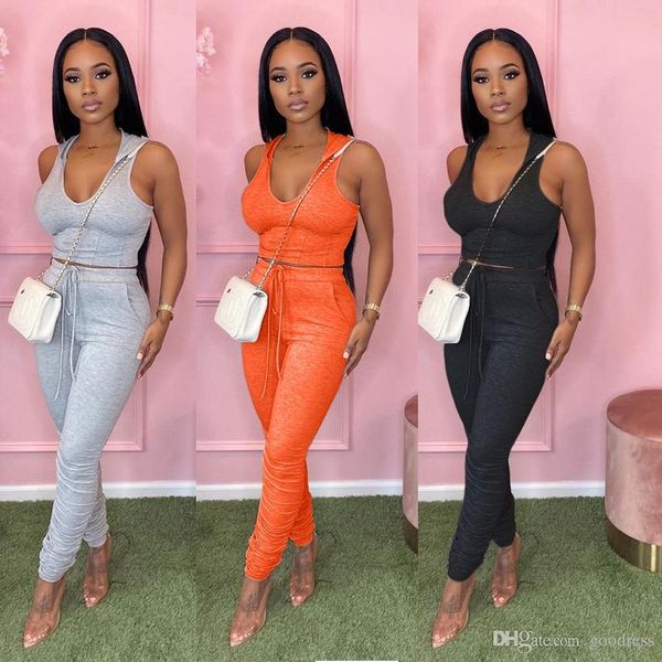 womens 2 two piece tracksuits summer clothes hooded vest pleated pants elastic waist trouser outfits sets sportswear jogging femme clothing, Gray
womens 2 two piece tracksuits summer clothes hooded vest pleated pants elastic waist trouser outfits sets sportswear jogging femme clothing, Gray
