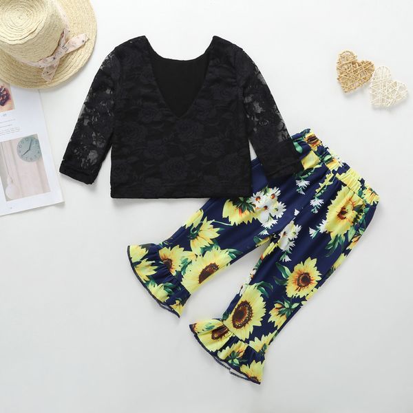 2019 new style children sets for girls toddler kids baby girls long sleeve lace solid +floral print pant outfit, White
2019 new style children sets for girls toddler kids baby girls long sleeve lace solid +floral print pant outfit, White
