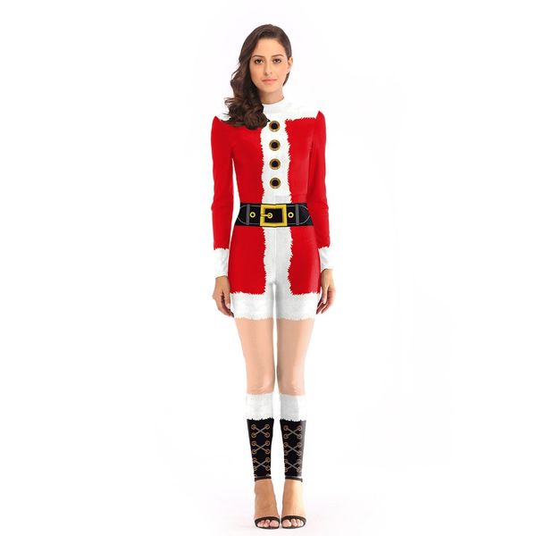 christmas halloween costumes for women santa clause cosplay printed jumpsuit deguisement adultes for carnaval, Black;red
christmas halloween costumes for women santa clause cosplay printed jumpsuit deguisement adultes for carnaval, Black;red